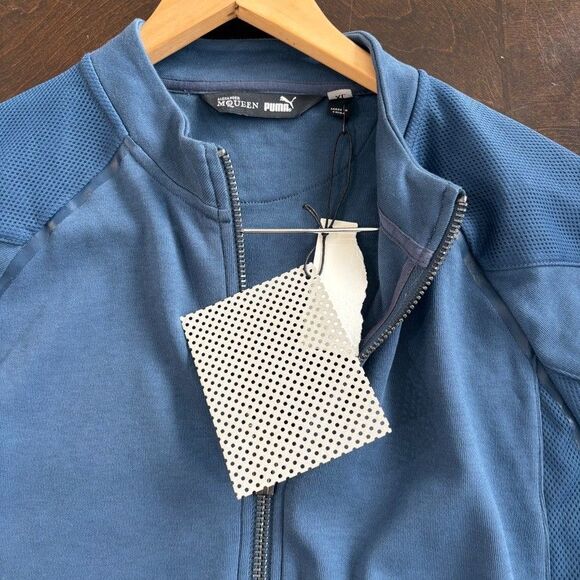 Alexander McQueen X Puma Collab Mens Zip Up Jacket XL Blue Logo Casual NWT Flaw - Picture 7 of 13